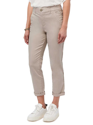 Absolution Flax Taupe High Rise Roll Cuff Chino Trouser
