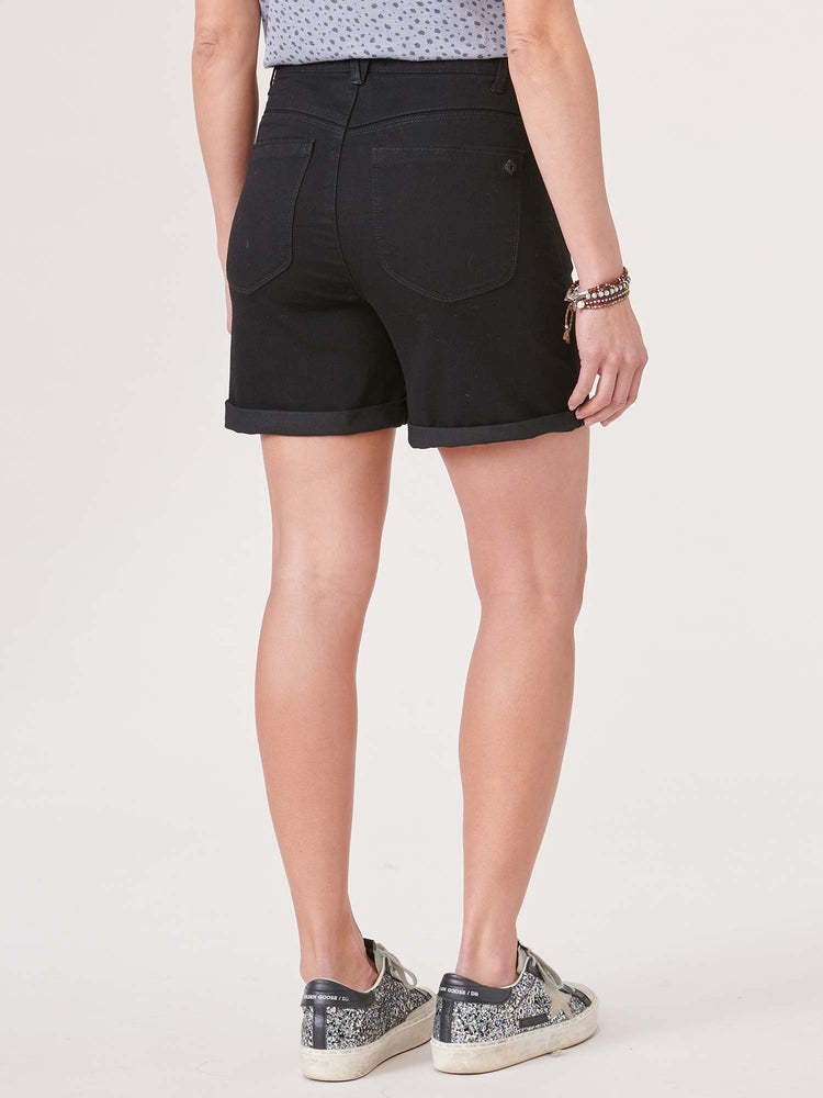 
            
                Load image into Gallery viewer, &amp;quot;Ab&amp;quot;solution Skyrise 5&amp;quot; Inseam Cuffed Black Denim Short
            
        
