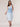 Light Powder Blue Sleeveless Ruched Neck Smocked Waist Faded Dye Woven Dress