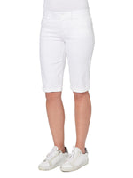 "Ab"solution Stretch White Denim Petite Bermuda Shorts
