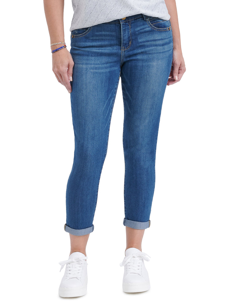 Democracy Petite Size Absolution® Cuffed Capri Stretch Denim Skimmer  Jeans | Dillard's