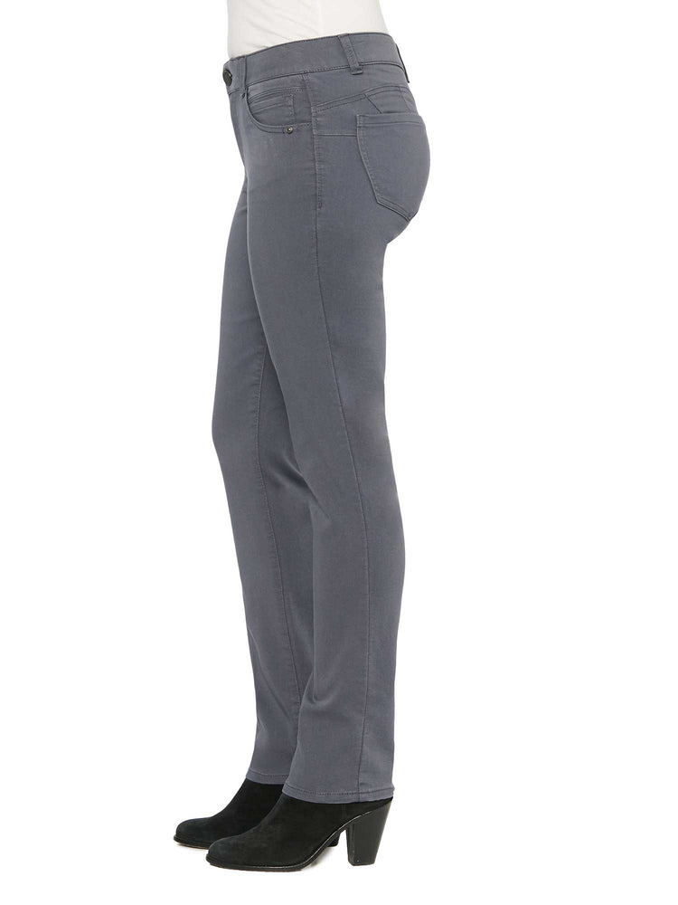 
            
                Load image into Gallery viewer, Petite “Ab&amp;quot;solution Colored Straight Leg Jeans Shadow Grey
            
        