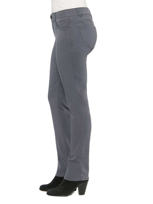 
            
                Load image into Gallery viewer, Petite “Ab&amp;quot;solution Colored Straight Leg Jeans Shadow Grey
            
        