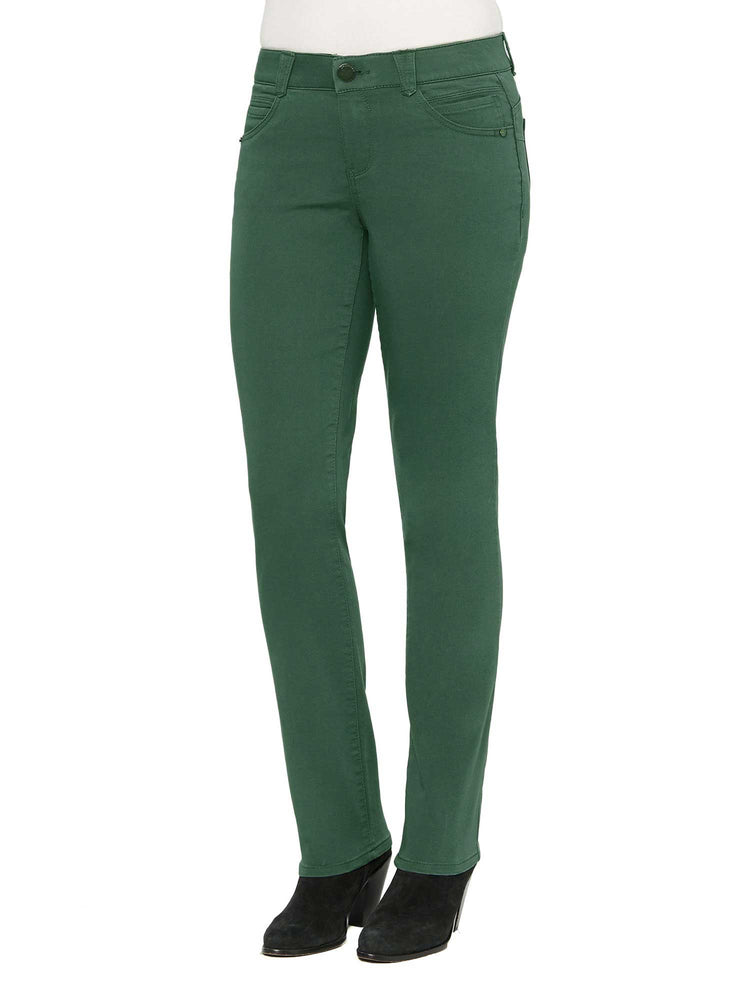 
            
                Load image into Gallery viewer, Petite “Ab&amp;quot;solution Colored Straight Leg Jeans Tekking Green
            
        