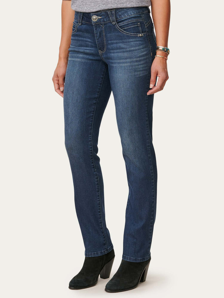 "Ab"solution Indigo Petite Straight Leg Booty Lift Jeans
