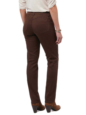 Cold Brew Brown "Ab"solution Colored Petite Booty Lift Straight Leg Jeans