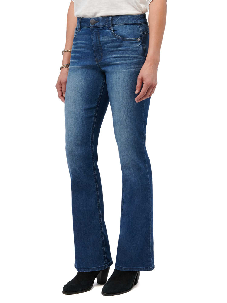 "Ab"solution Petite Blue High Rise Itty Bitty Boot Jeans