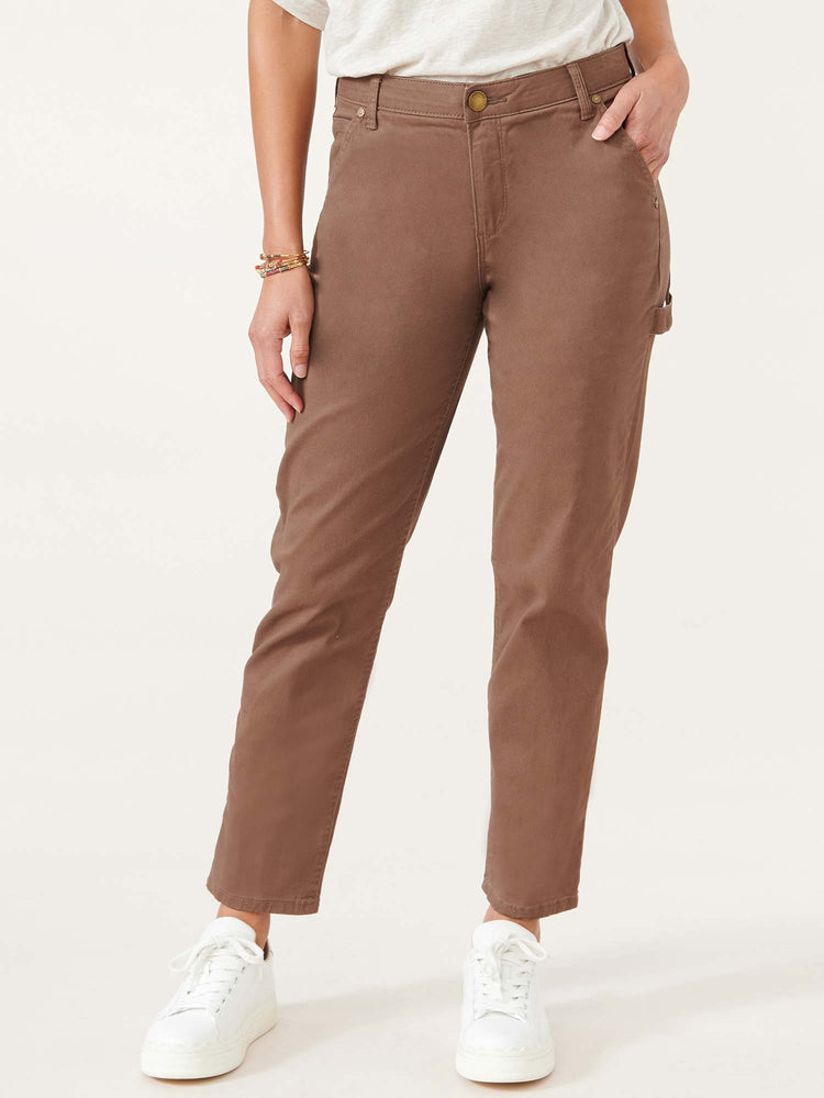 
            
                Load image into Gallery viewer, &amp;quot;Ab&amp;quot;solution High Rise Brown Slim Straight Petite Carpenter Pants
            
        
