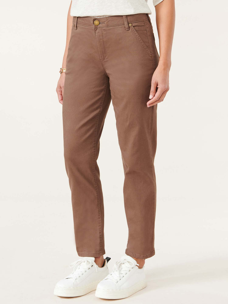 
            
                Load image into Gallery viewer, &amp;quot;Ab&amp;quot;solution High Rise Brown Slim Straight Petite Carpenter Pants
            
        
