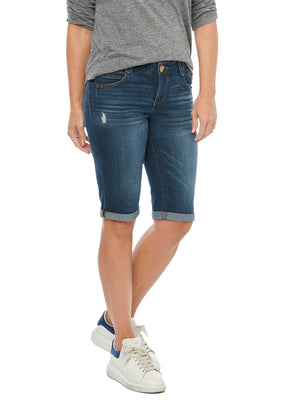 
            
                Load image into Gallery viewer, &amp;quot;Ab&amp;quot;solution Blue Denim Petite Size Bermuda Shorts
            
        