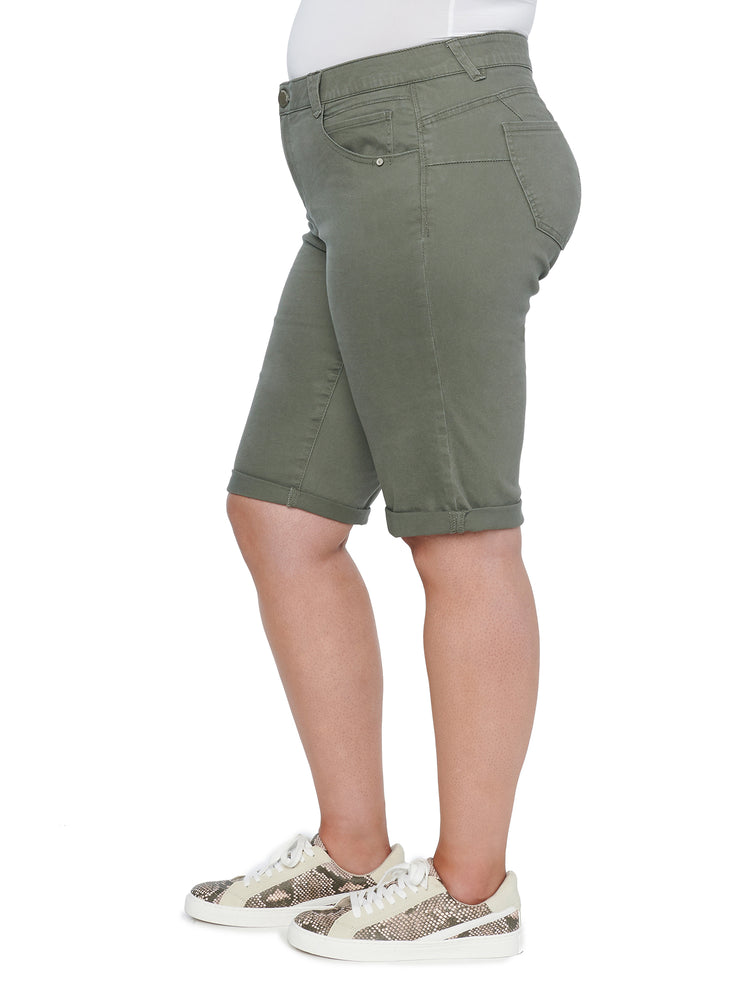 
            
                Load image into Gallery viewer, &amp;quot;Ab&amp;quot;solution Olive Bermuda Plus Shorts - Democracy Clothing
            
        