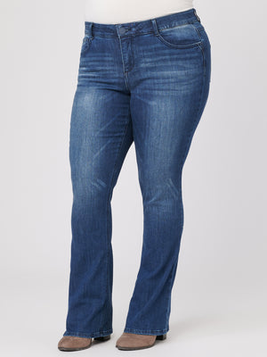 "Ab"solution Itty Bitty Boot Plus Size Blue Jeans