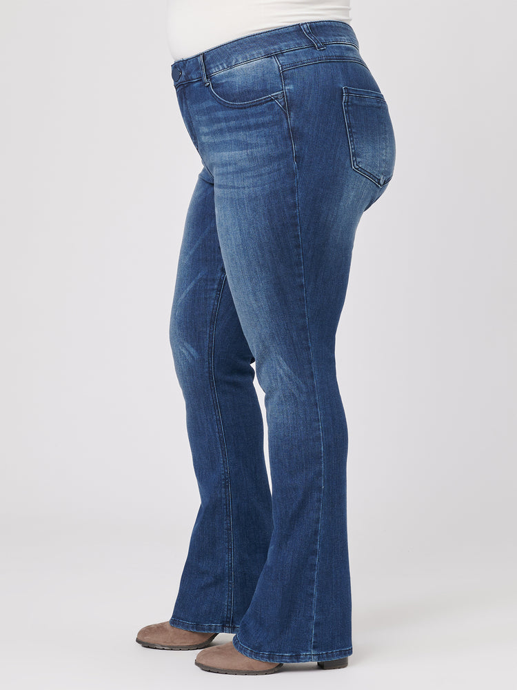 "Ab"solution Itty Bitty Boot Plus Size Blue Jeans