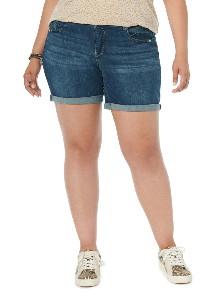 "Ab"solution Blue Denim Plus Size Shorts 