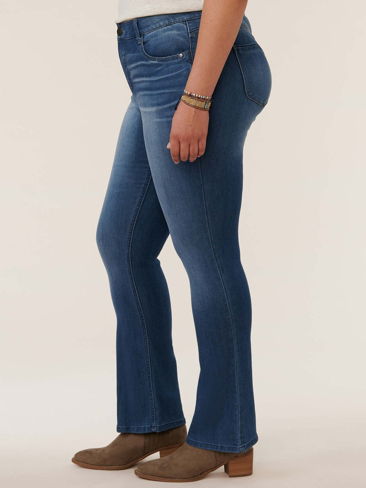 Wholesale Plus Size High Waist Flared Denim Jeggings Pants for Sale