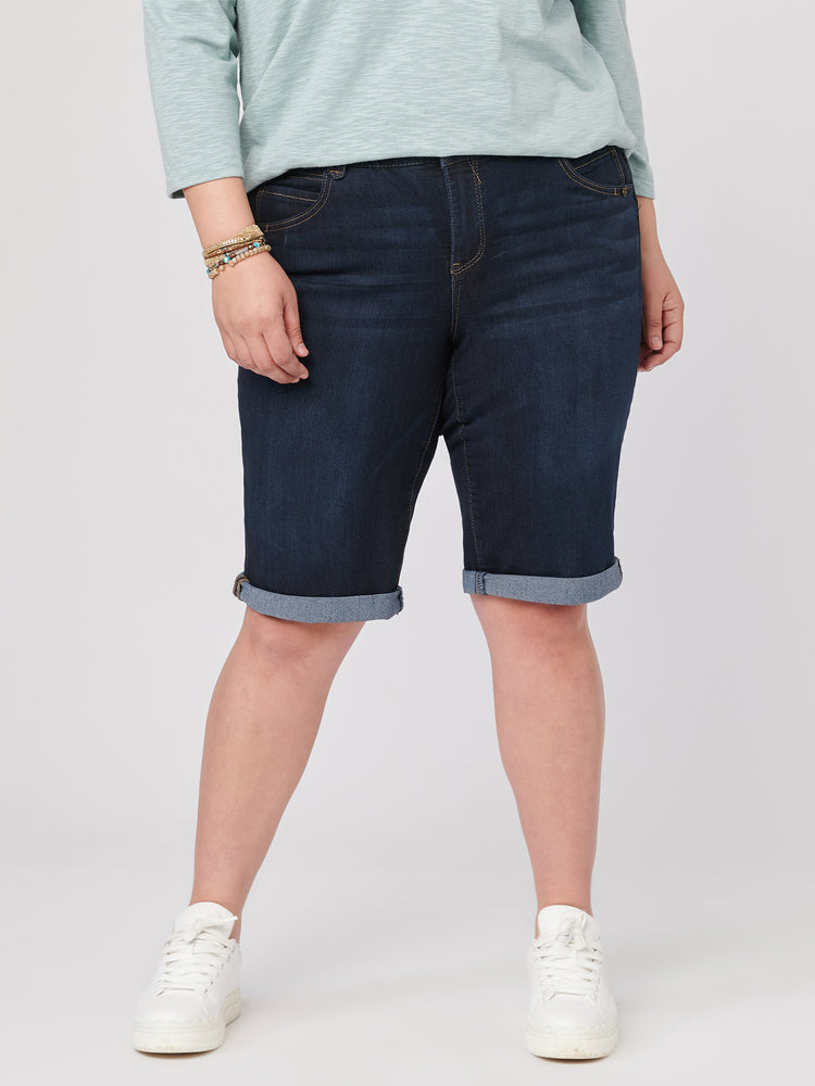 Women's High Rise Skinny Distressed Denim Bermuda Shorts - Plus Size | Love  Moda – LOVE MODA