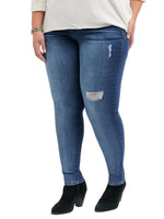 "Ab"solution distressed skinny plus size jegging