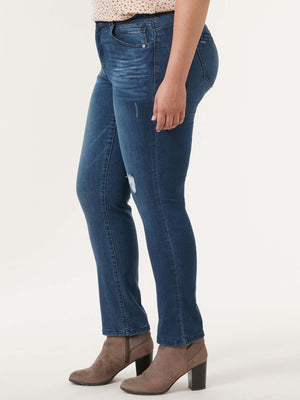 
            
                Load image into Gallery viewer, &amp;quot;Ab&amp;quot;solution Blue Vintage Denim Plus Size Straight Leg Jeans
            
        