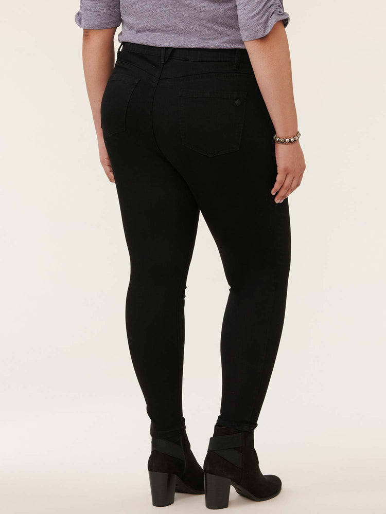 
            
                Load image into Gallery viewer, Ab&amp;quot;solution Black Modern High Rise Plus Size Ankle Length Jeans
            
        