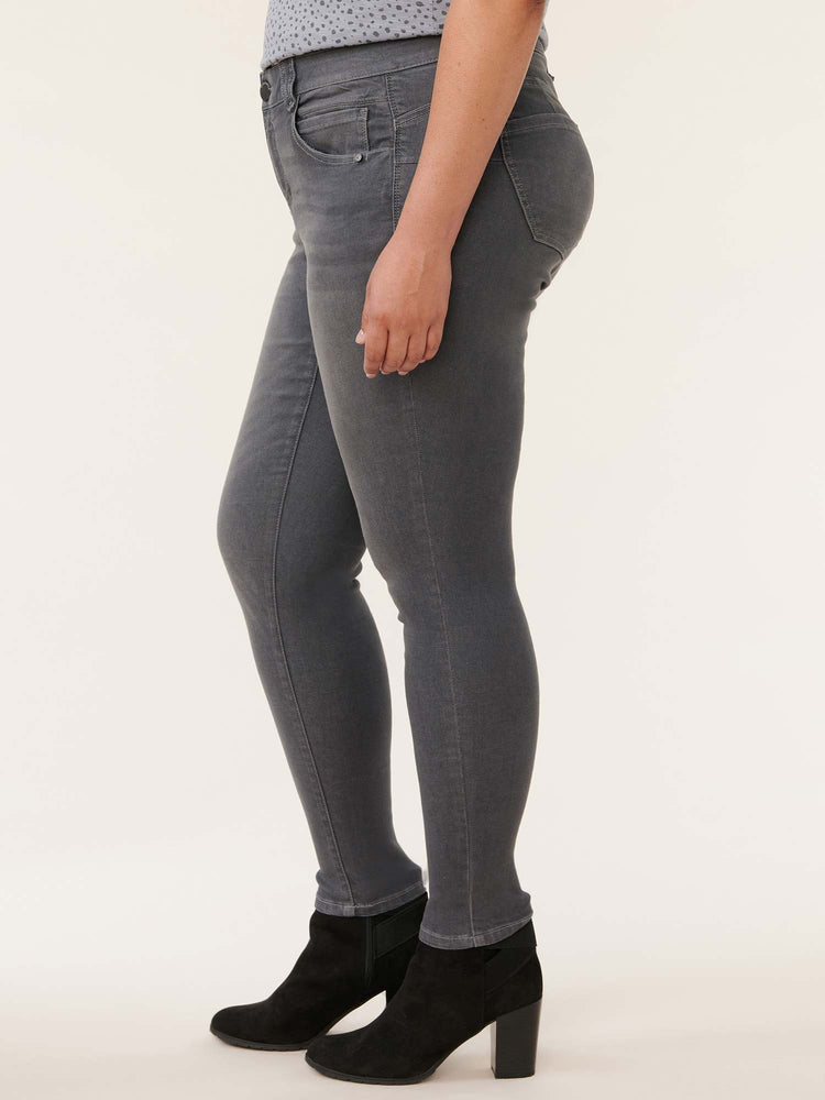 
            
                Load image into Gallery viewer, &amp;quot;Ab&amp;quot;solution Grey Denim Booty Lift Plus Size Jeggings
            
        