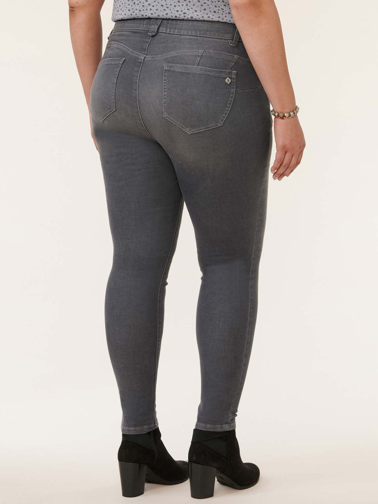 
            
                Load image into Gallery viewer, &amp;quot;Ab&amp;quot;solution Grey Denim Booty Lift Plus Size Jeggings
            
        