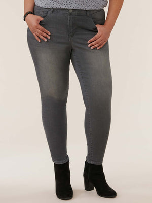 
            
                Load image into Gallery viewer, Modern &amp;quot;Ab&amp;quot;solution High Rise Ankle Length Stretch Luxe Grey Denim Plus Size Skinny Jeans
            
        