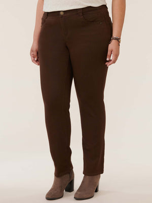 
            
                Load image into Gallery viewer, Absolution Booty Lift Plus Straight Leg Colored Stretch Jeans Cold Brew Brown
            
        