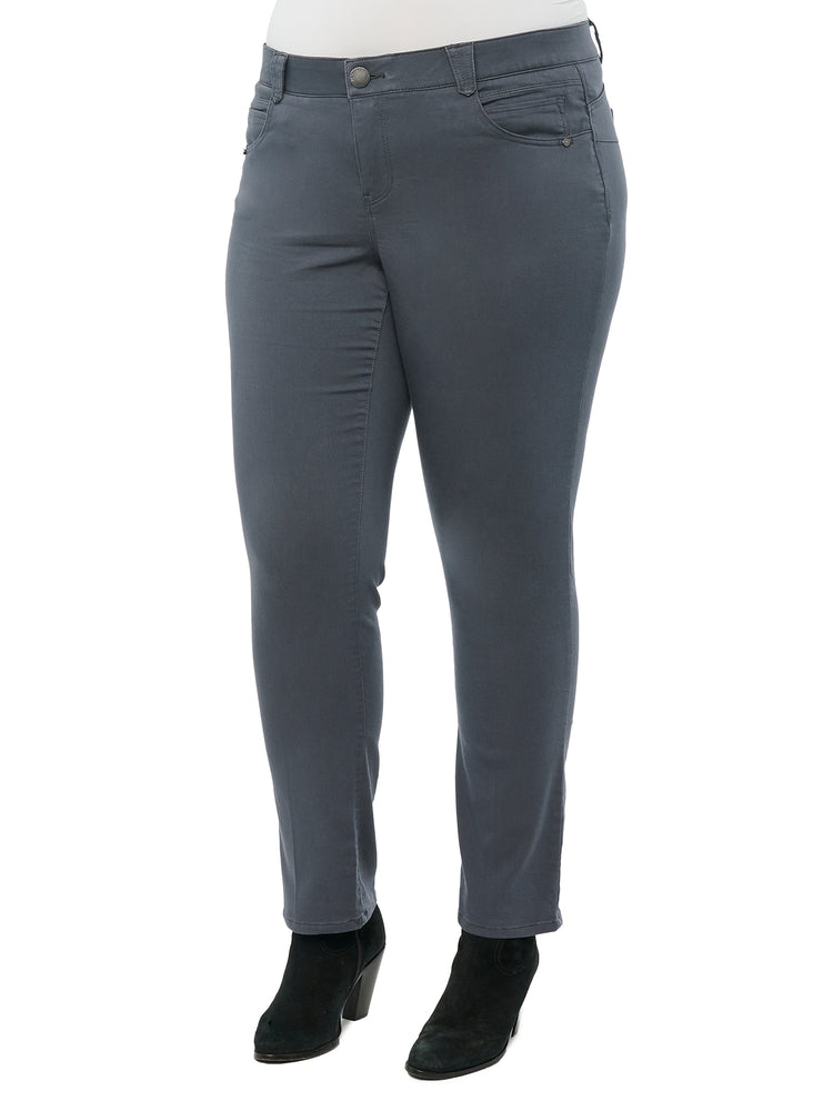 Absolution Booty Lift Plus Straight Leg Colored Stretch Jean Shadow Grey