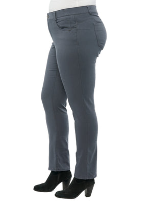 Absolution Plus Size Straight Leg Butt Lift Jeans Shadow Grey