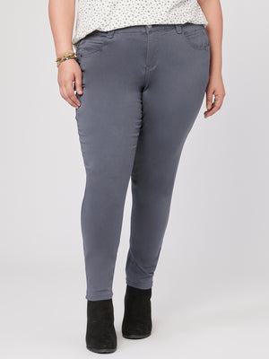 "Ab"solution Ankle Length Plus Size Colored Jegging Shadow Grey