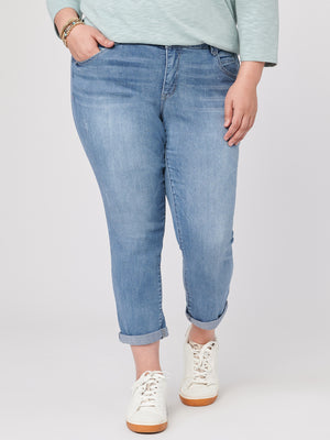 Absolution Light Blue Stretch Denim Plus Size Ankle Length Skimmer Skinny Jeans