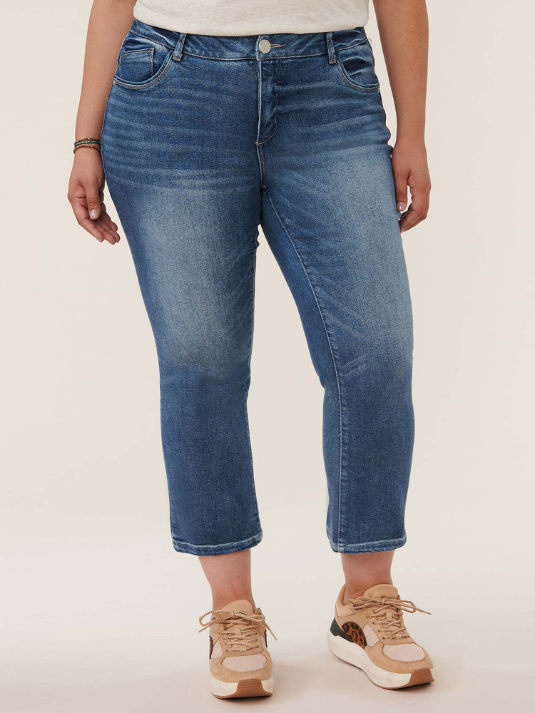 "Ab"solution Light Blue High Rise Cropped Barely Boot Plus Size Jean