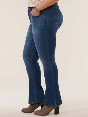 "Ab"solution Artisanal Blue Denim Plus Size Itty Bitty Boot Jeans