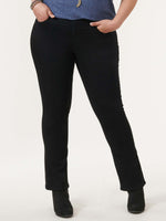 "Ab"solution Black Denim Plus Size Itty Bitty Boot Jeans