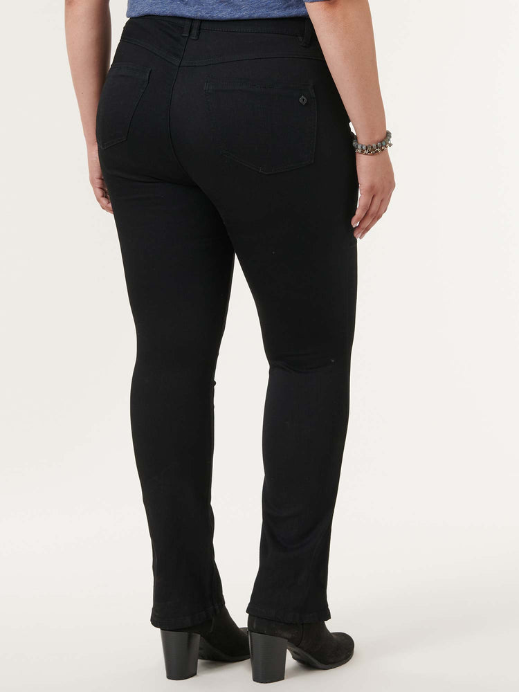 "Ab"solution Black Denim Plus Size Itty Bitty Boot Jeans