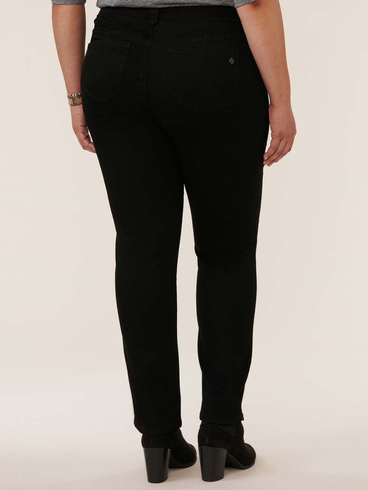 Plus Size High-Waist Straight-Leg Jeans - Black