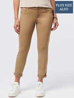 Peanut Butter Tan "Ab"solution Colored Booty Lift Plus Size Ankle Skimmer Pants