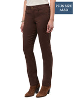 Cold Brew Brown "Ab"solution Colored Plus Size Booty Lift Straight Leg Jeans