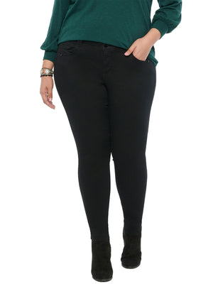 
            
                Load image into Gallery viewer, &amp;quot;Ab&amp;quot;solution Booty Lift Plus Size Stretch Black Denim Jeggings Skinny Jeans
            
        