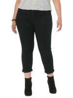 "Ab"solution Plus Size Black Denim Ankle Skimmer Booty Lift Jeans 